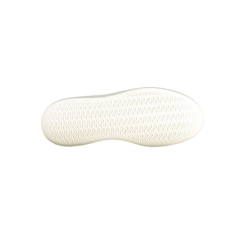 Bottom view of a black polyester U.S. Polo Assn. women's boot, featuring a white textured, wavy-patterned rubber sole.