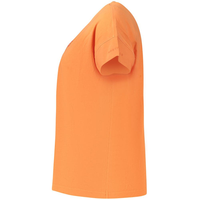 Side view of an orange cotton women's t-shirt by North Sails