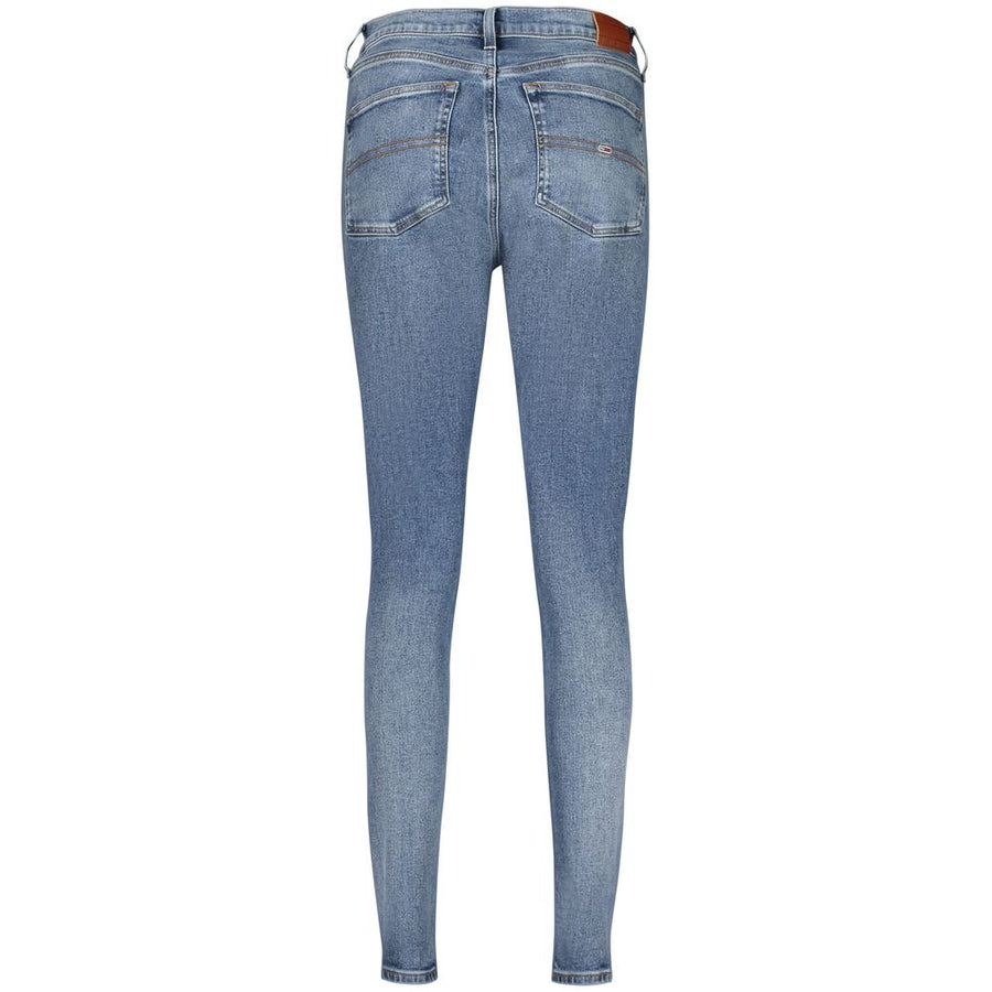 Blue cotton women's high-rise skinny jeans