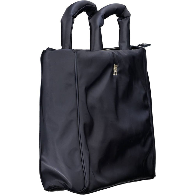 Blue polyester Tommy Hilfiger women handbag with thick padded handles