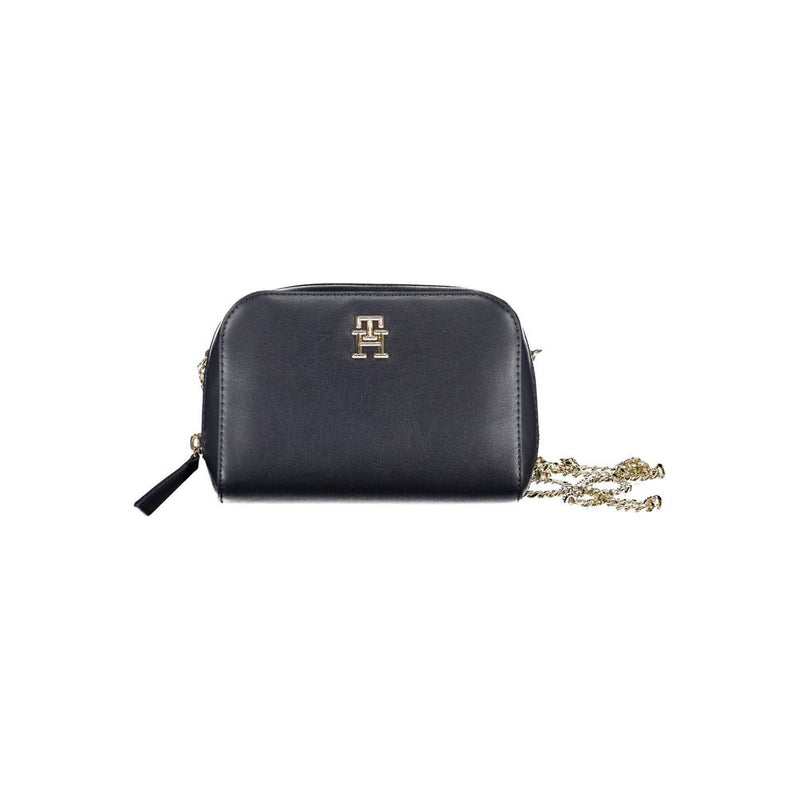 Tommy Hilfiger blue polyurethane dome crossbody bag with gold chain strap