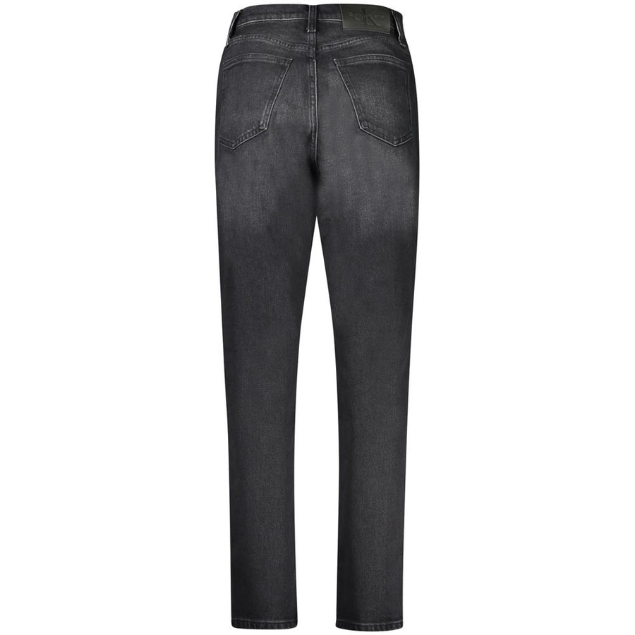 Black cotton women's skinny jeans with a washed finish