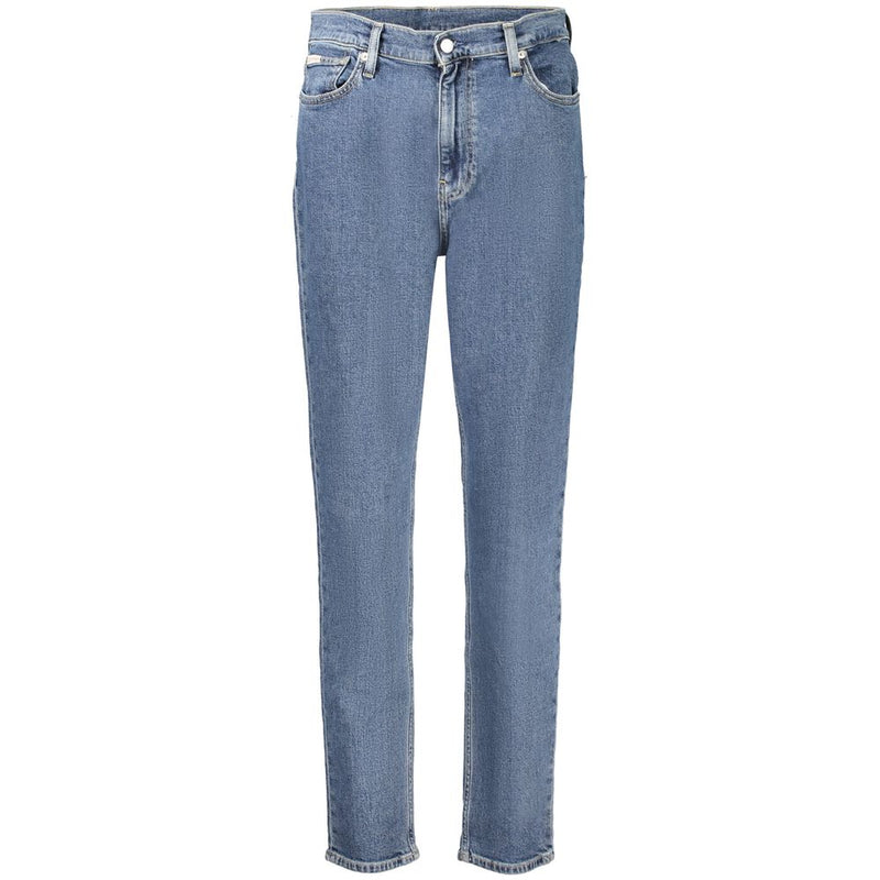 Blue cotton mom jeans for women