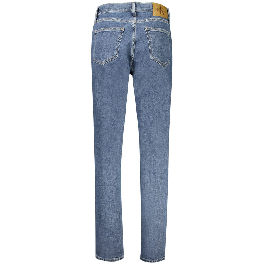 Blue cotton mom jeans for women
