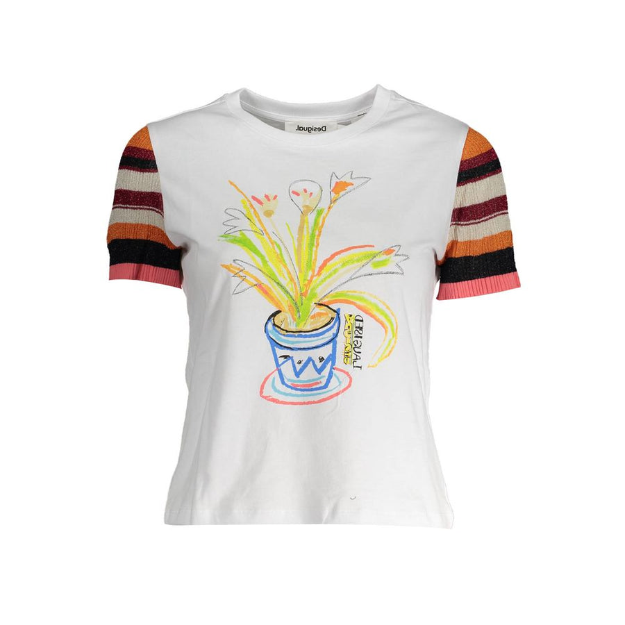 Desigual Bianco Cotton Women T-Shirt