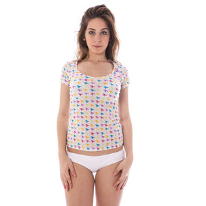 A-Style Bianco Nylon Women T-Shirt
