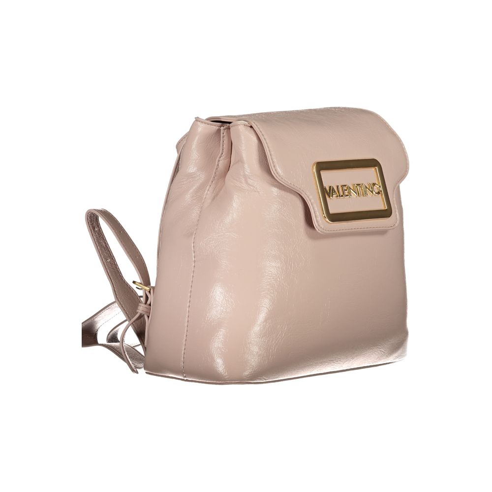 Mario Valentino Rosa Polyurethane Women's Backpack with Adjustable Straps