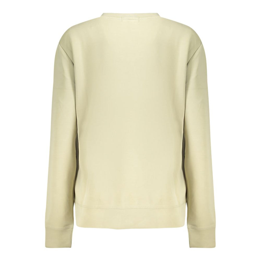 Light green modal crewneck sweatshirt for women with long sleeves and small white logo on the chest