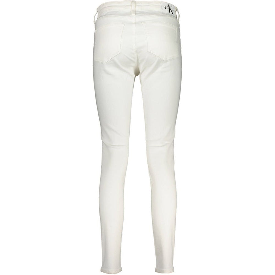 White cotton women's skinny jeans