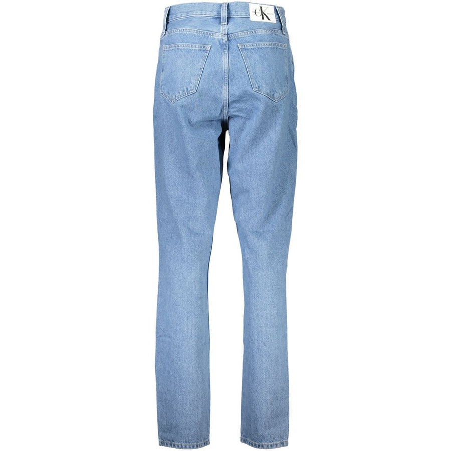 Light blue cotton straight-leg women jeans