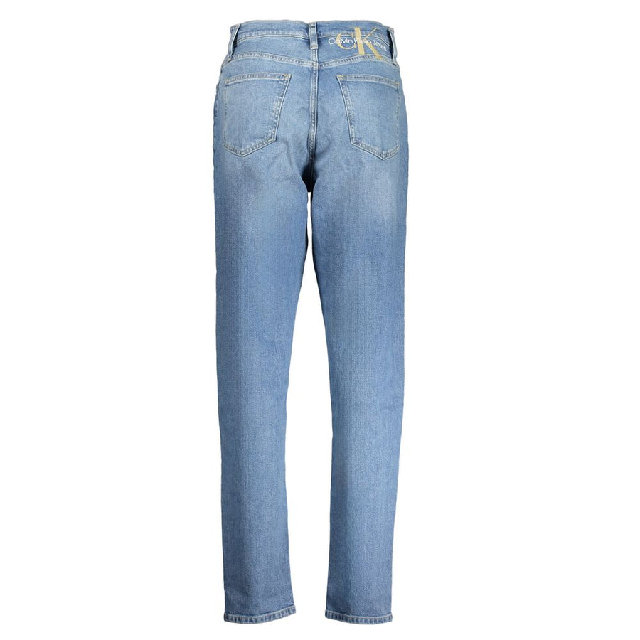 Light blue cotton women jeans in a straight leg style