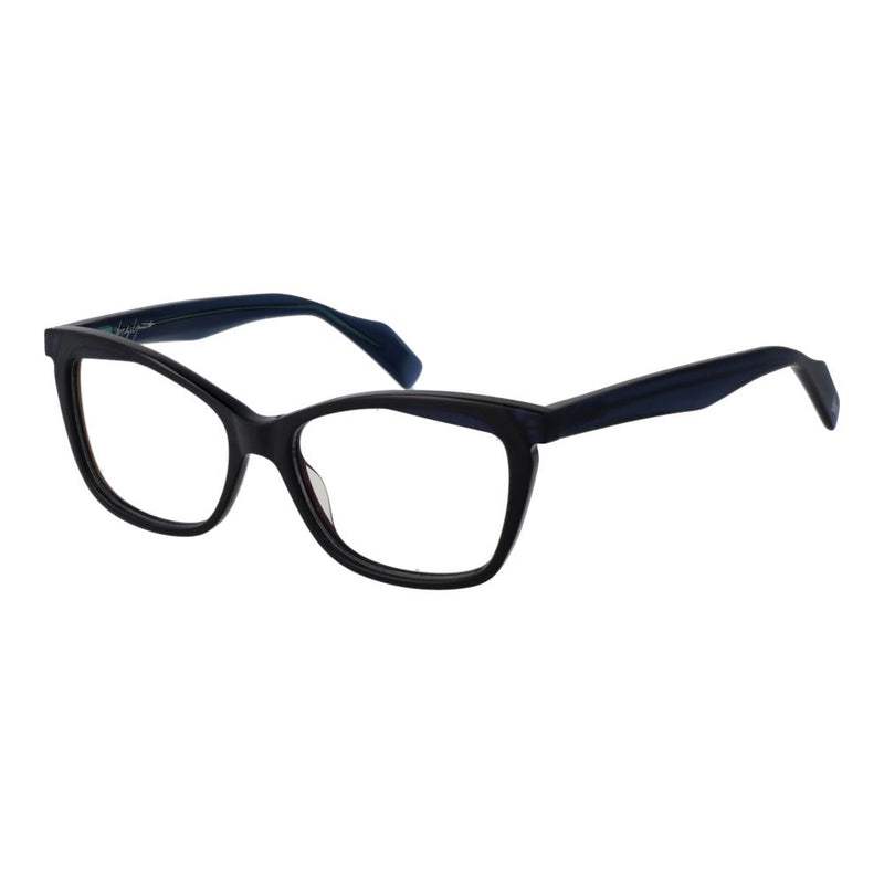 Dark blue plastic eyeglass frames in a classic full-rim style