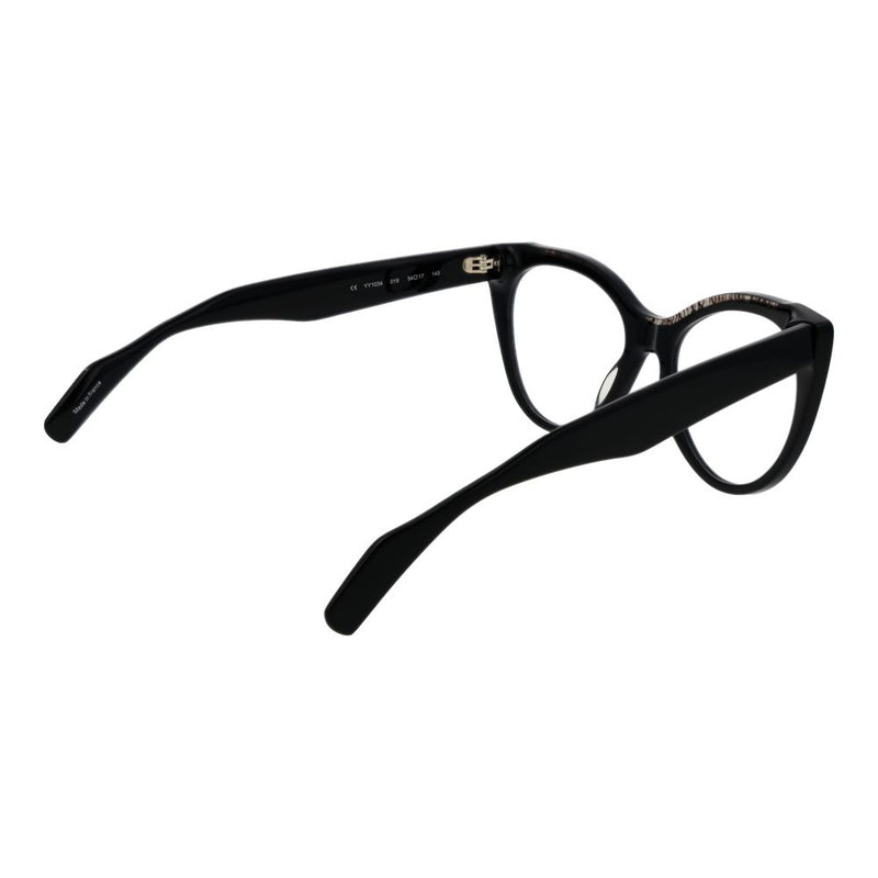 Yohji Yamamoto glossy black thick plastic cat-eye eyeglass frames
