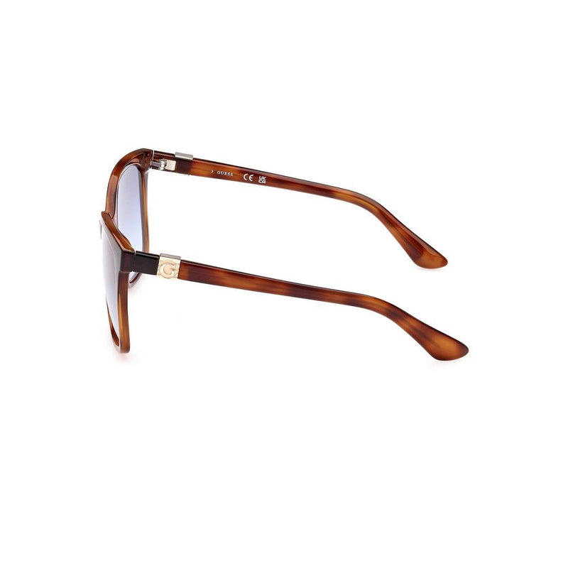 Brown tortoiseshell plastic sunglasses with gradient lenses and thick frames