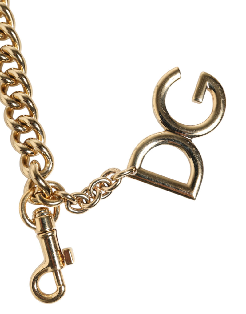 Gold brass chain shoulder strap with DG charm and lobster clasp