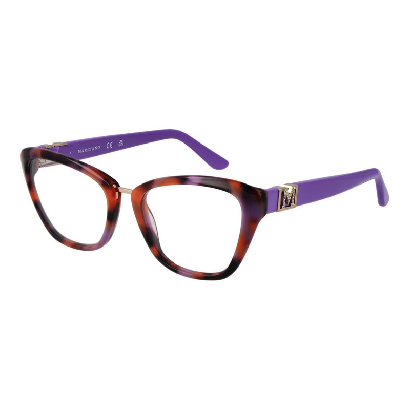Marciano by Guess tortoiseshell acetate cat-eye glasses frames with purple temples