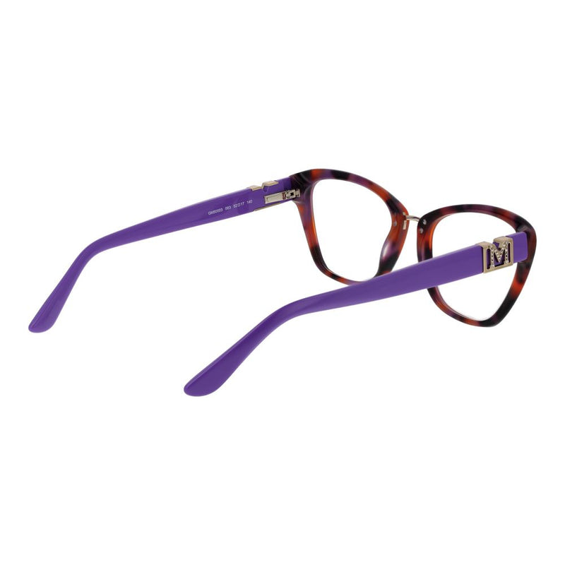 Marciano by Guess cat-eye glasses with brown tortoiseshell frames and solid purple temples