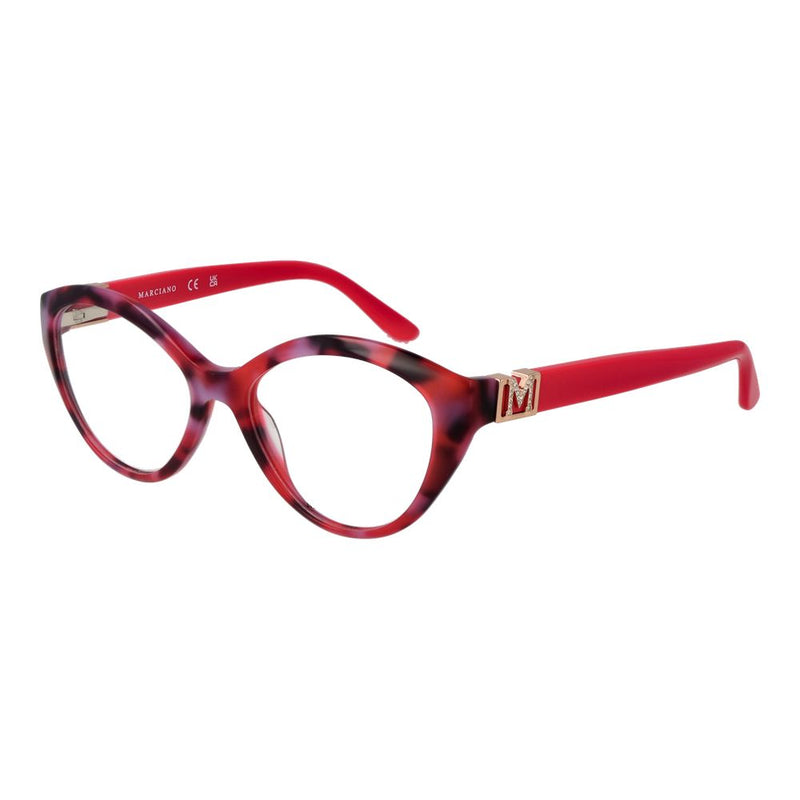 Marciano by Guess multicolor acetate cat-eye eyeglass frames with red temples