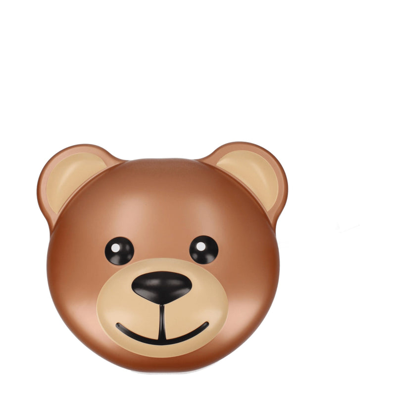Brown bear shaped umbrella case with a smiling face and black eyes and nose