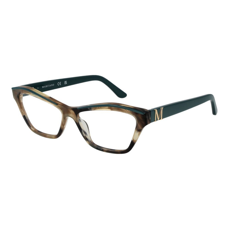 Marciano by Guess brown tortoise shell and green acetate cat-eye glasses frames