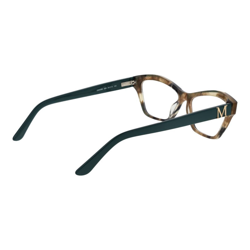 Marciano by Guess cat-eye acetate eyeglass frames in tortoiseshell and dark green with gold M logo