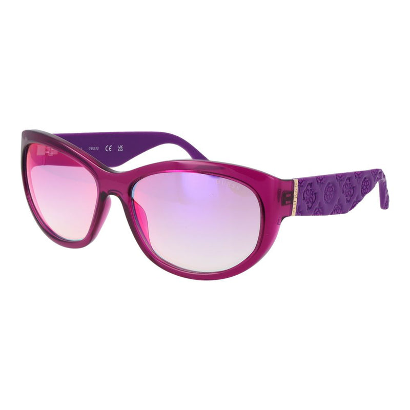 Guess purple plastic sunglasses with oval frames and pink gradient lenses