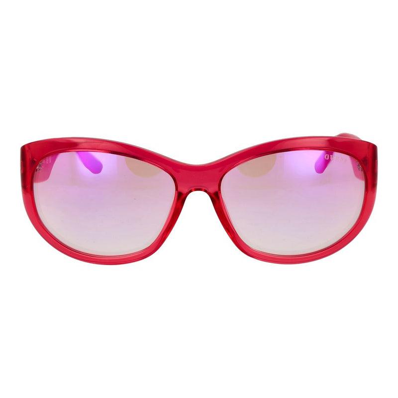 Guess pink translucent plastic sunglasses with mirrored lenses