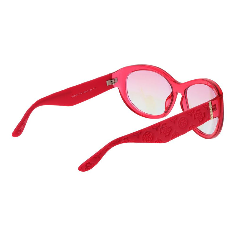 Pink Guess sunglasses featuring thick plastic frames and gradient tinted lenses