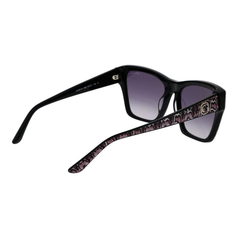 Guess black acetate sunglasses with gradient lenses and patterned temples