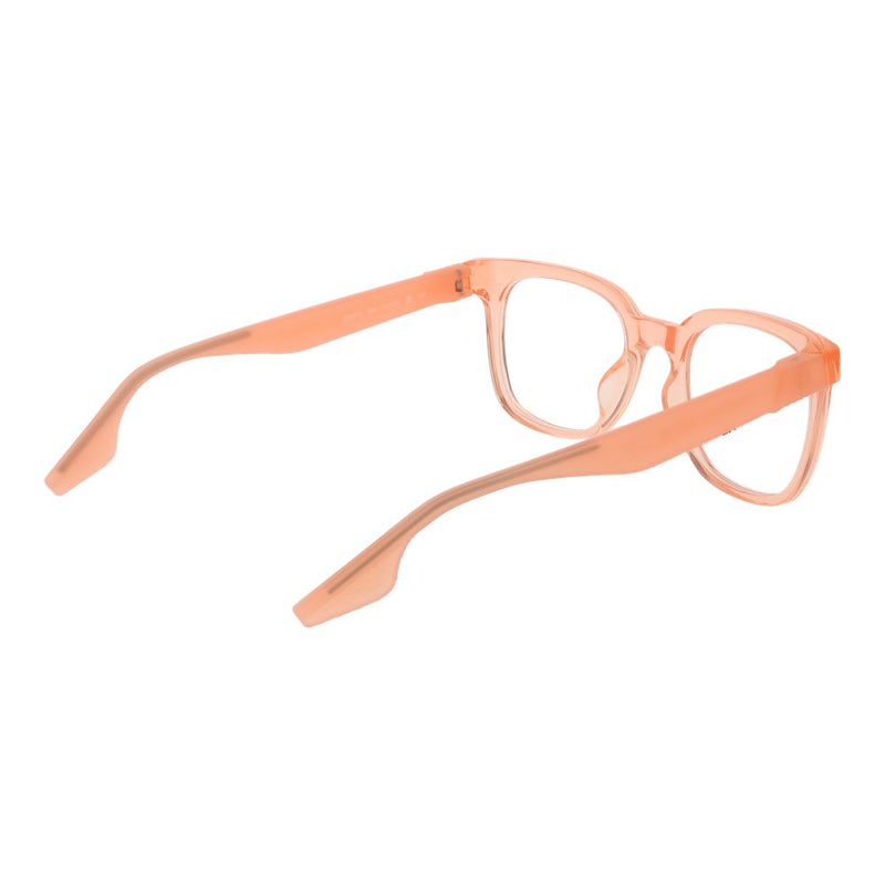 Translucent peach square eyeglasses frames