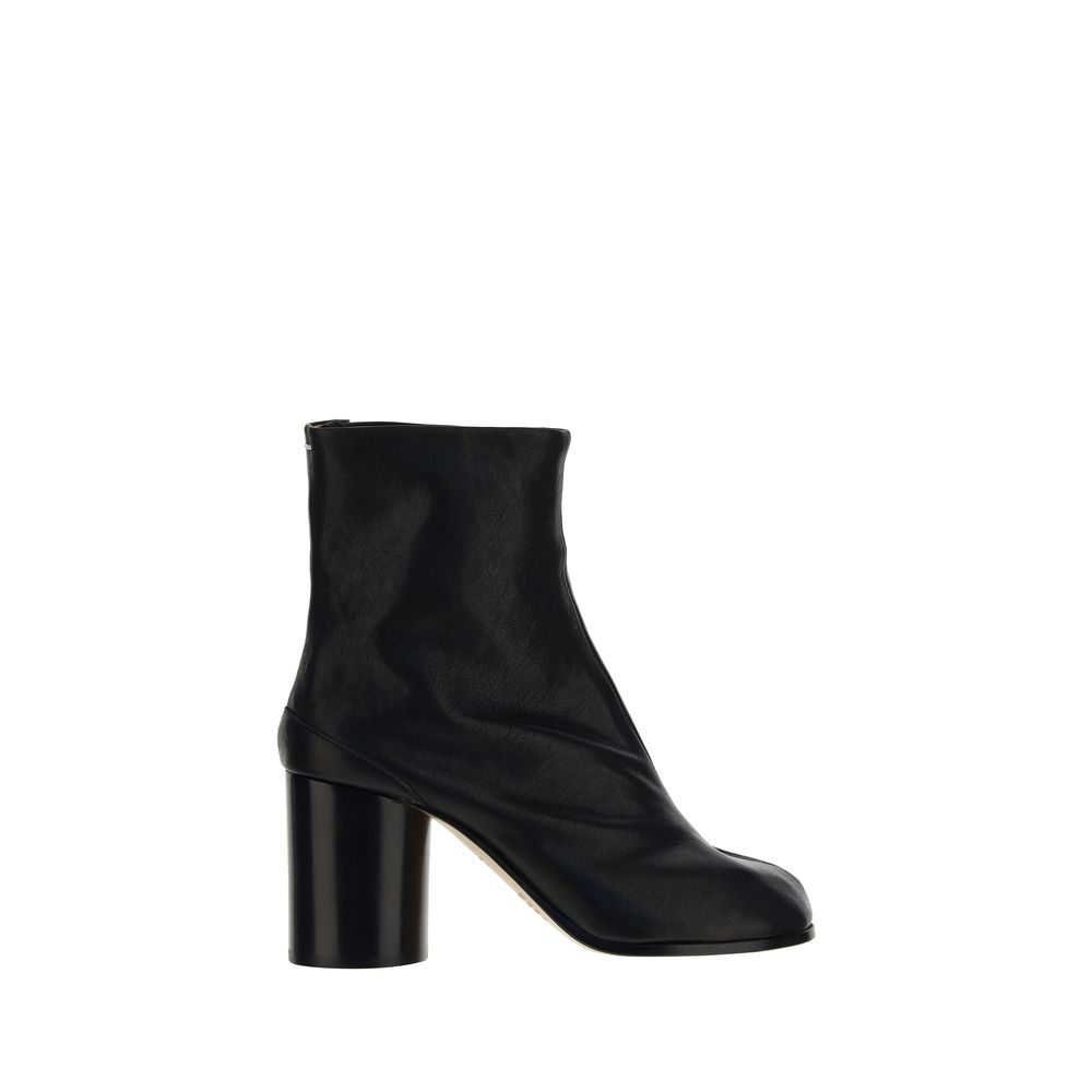 Black ankle boot on a white background