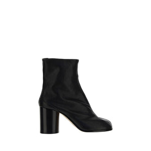 Black ankle boot on a white background