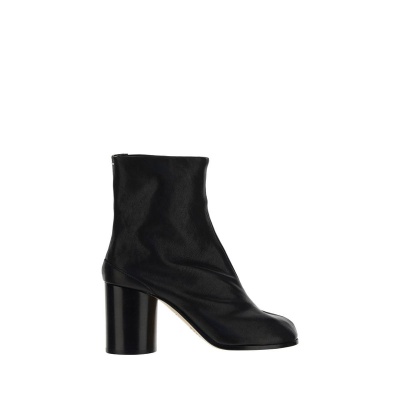 Black ankle boot on a white background