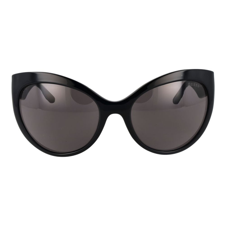 Guess black plastic cat-eye sunglasses with tinted lenses and embossed temple arms