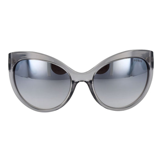 Guess gray plastic cat-eye sunglasses with silver mirrored lenses