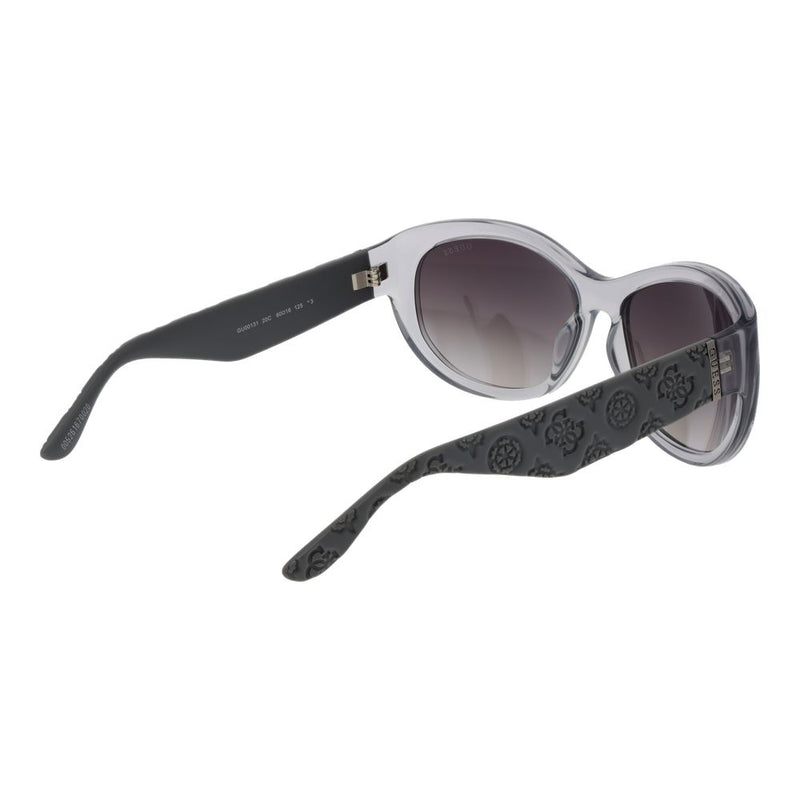 Guess gray stainless steel sunglasses with gradient lenses and embossed logo temples