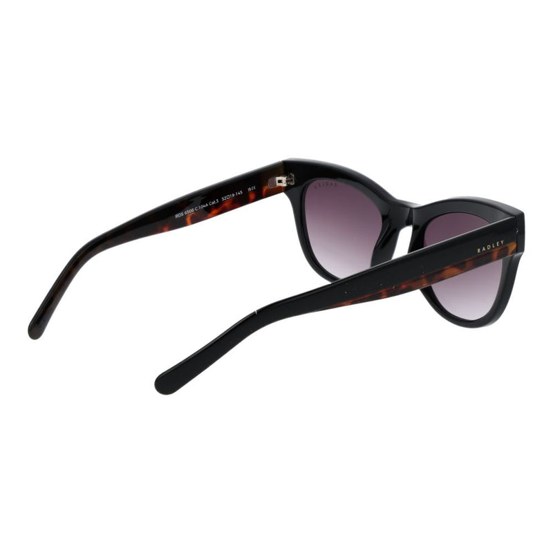 Black and tortoiseshell polycarbonate cat-eye sunglasses with gradient lenses