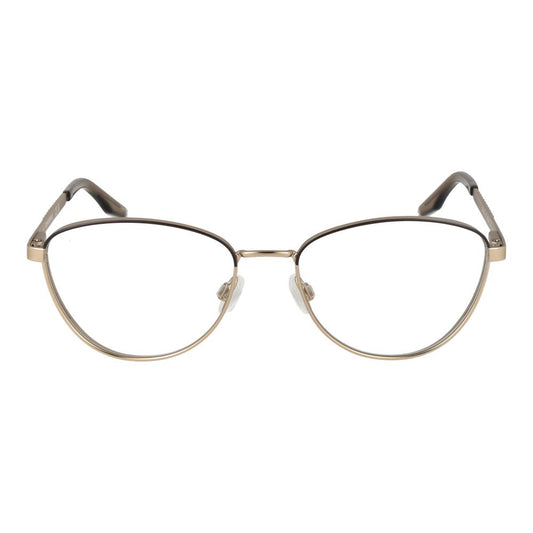 Converse gold metal eyeglass frames in a sleek cat-eye style with clear lenses