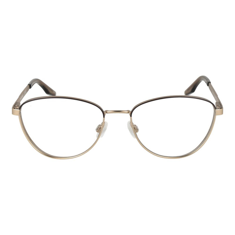 Converse gold metal eyeglass frames in a sleek cat-eye style with clear lenses