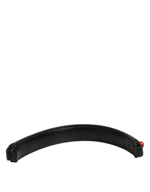 Dolce & Gabbana Black Embellished Leather Bag Handle Women Shoulder Strap