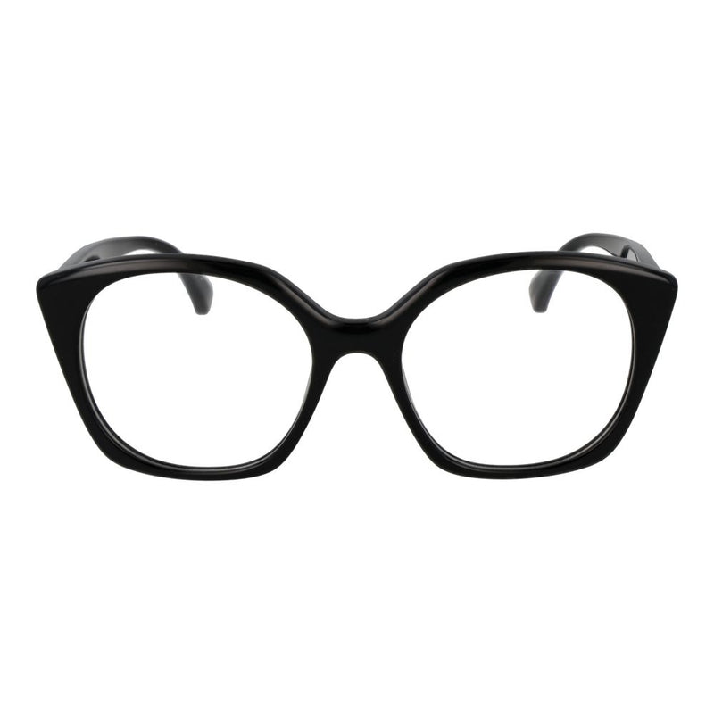 Glossy black acetate cat-eye eyeglass frames