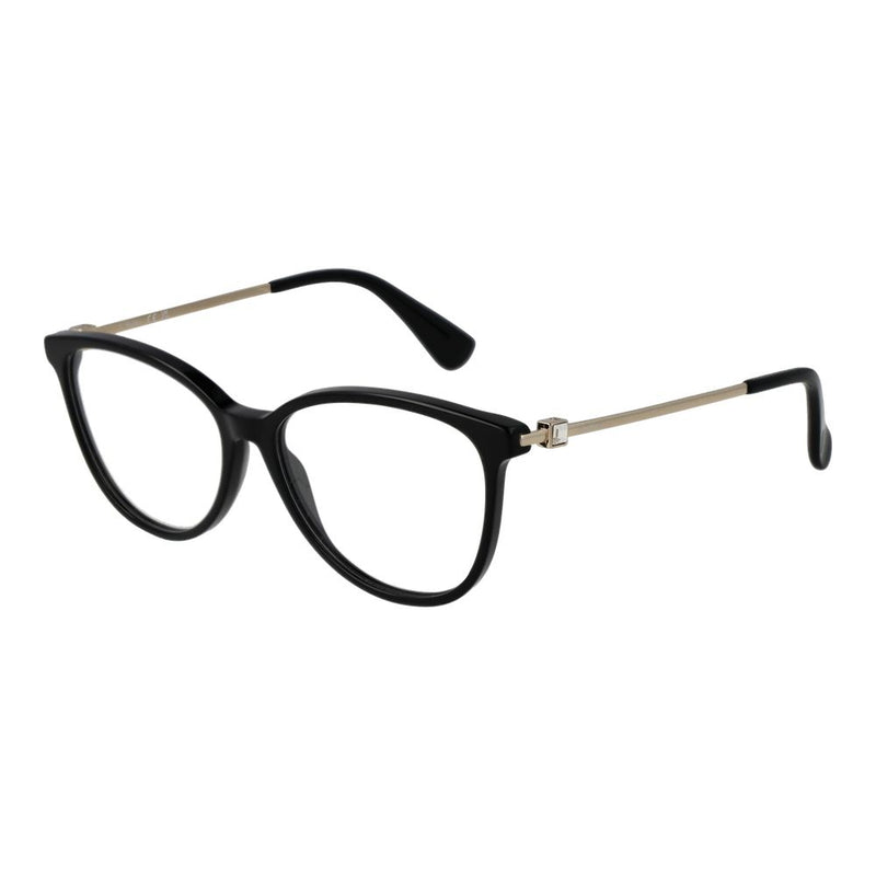 Max Mara black acetate cat eye glasses frames with thin gold temples