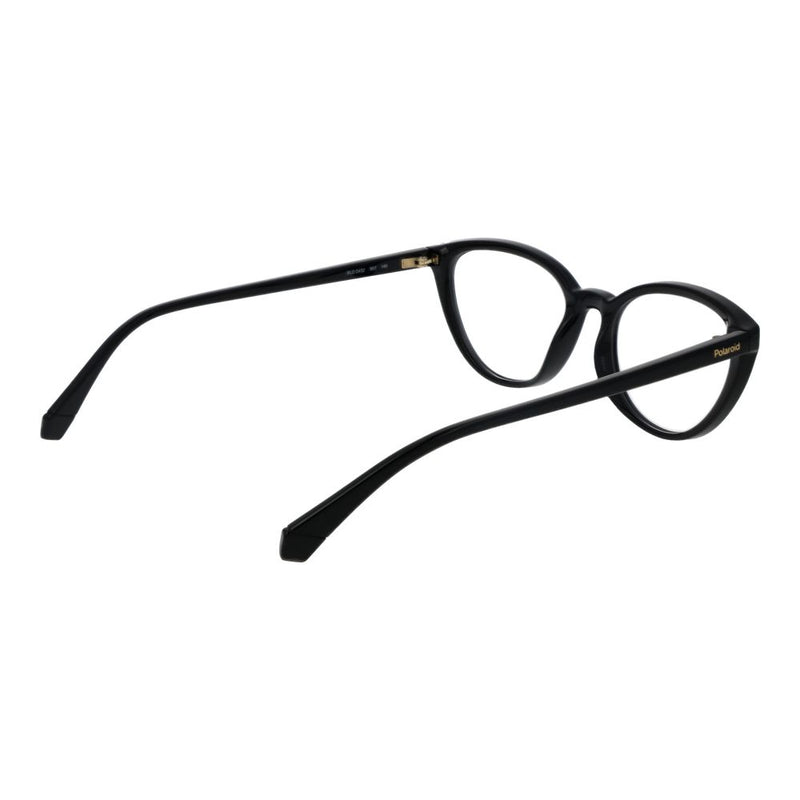 Glossy black eco-polyamide cat-eye eyeglass frames