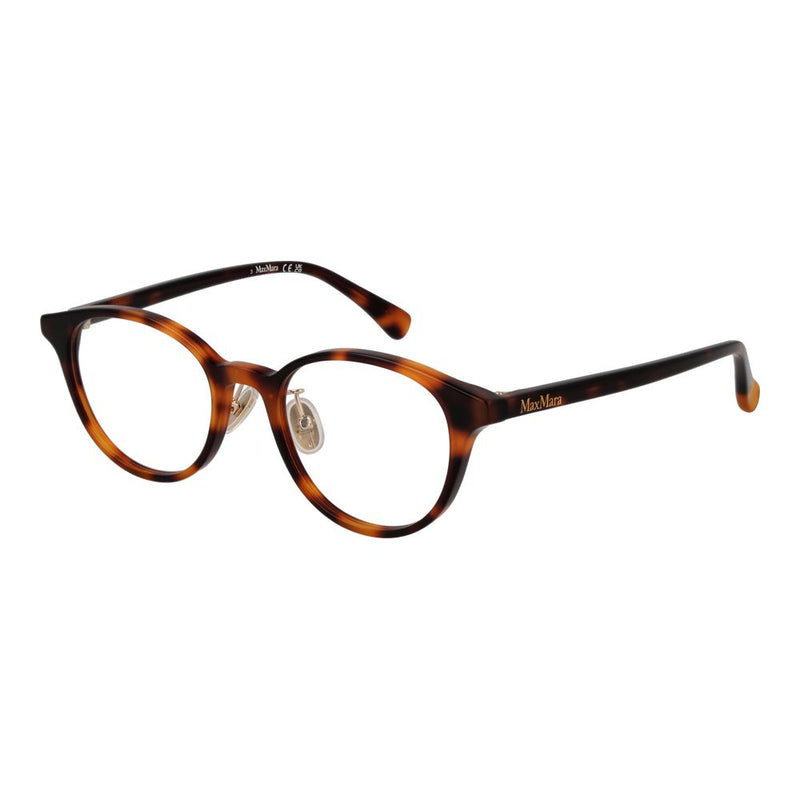 Max Mara brown tortoiseshell acetate round eyeglass frames