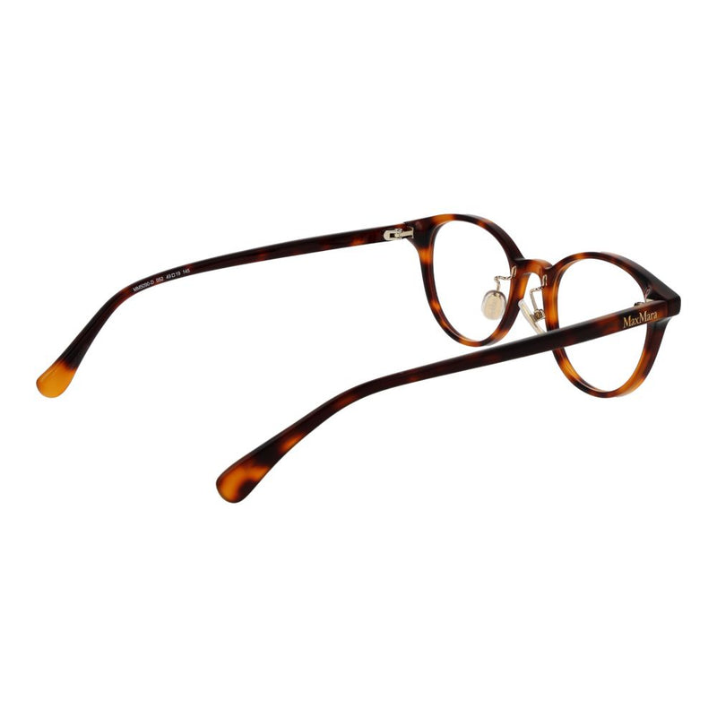 Tortoise shell brown acetate round eyeglass frames with thin arms