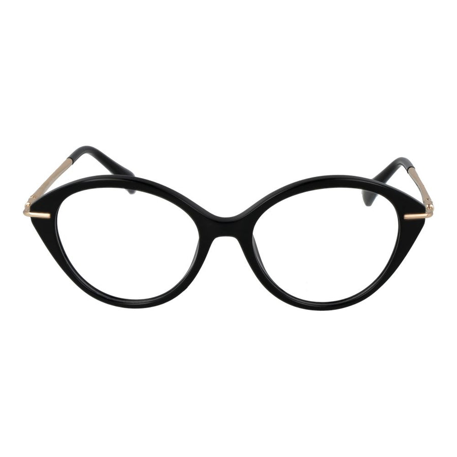 Max Mara black acetate cat-eye eyeglass frames with gold-tone metal temples