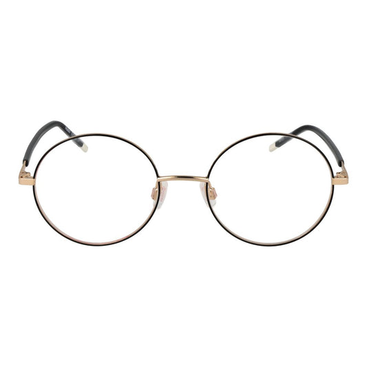 Round black and gold stainless steel glasses frames with thin rims