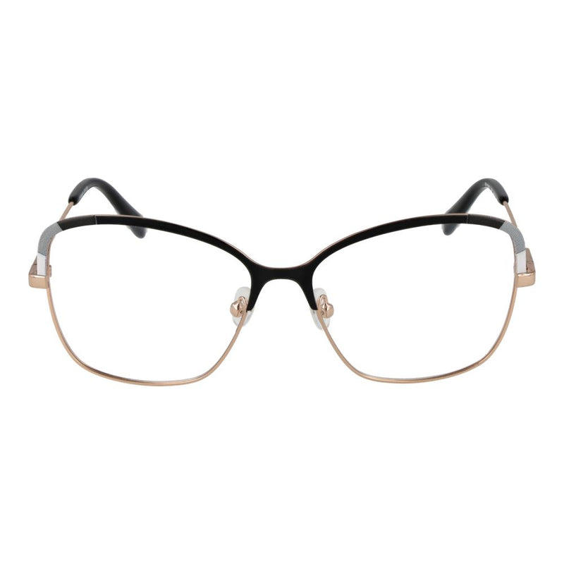 Emilio Pucci black and gold metal eyeglass frames with cat-eye style