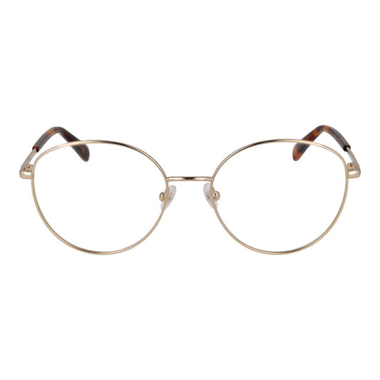 Emilio Pucci gold metal round eyeglasses frames with tortoiseshell temple tips
