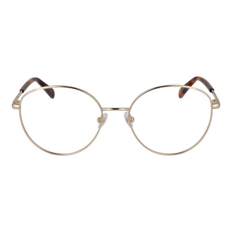 Emilio Pucci gold metal round eyeglasses frames with tortoiseshell temple tips